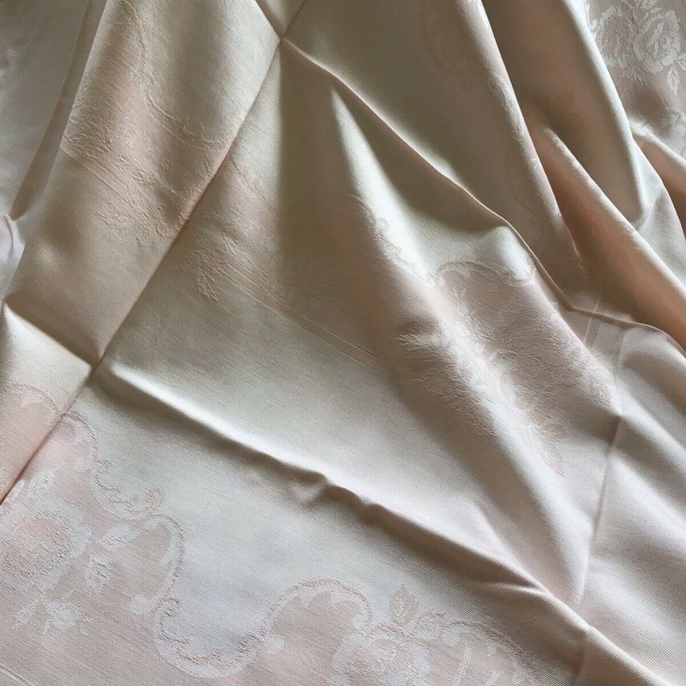 Pink Rectangle Vintage Tablecloth  63x48